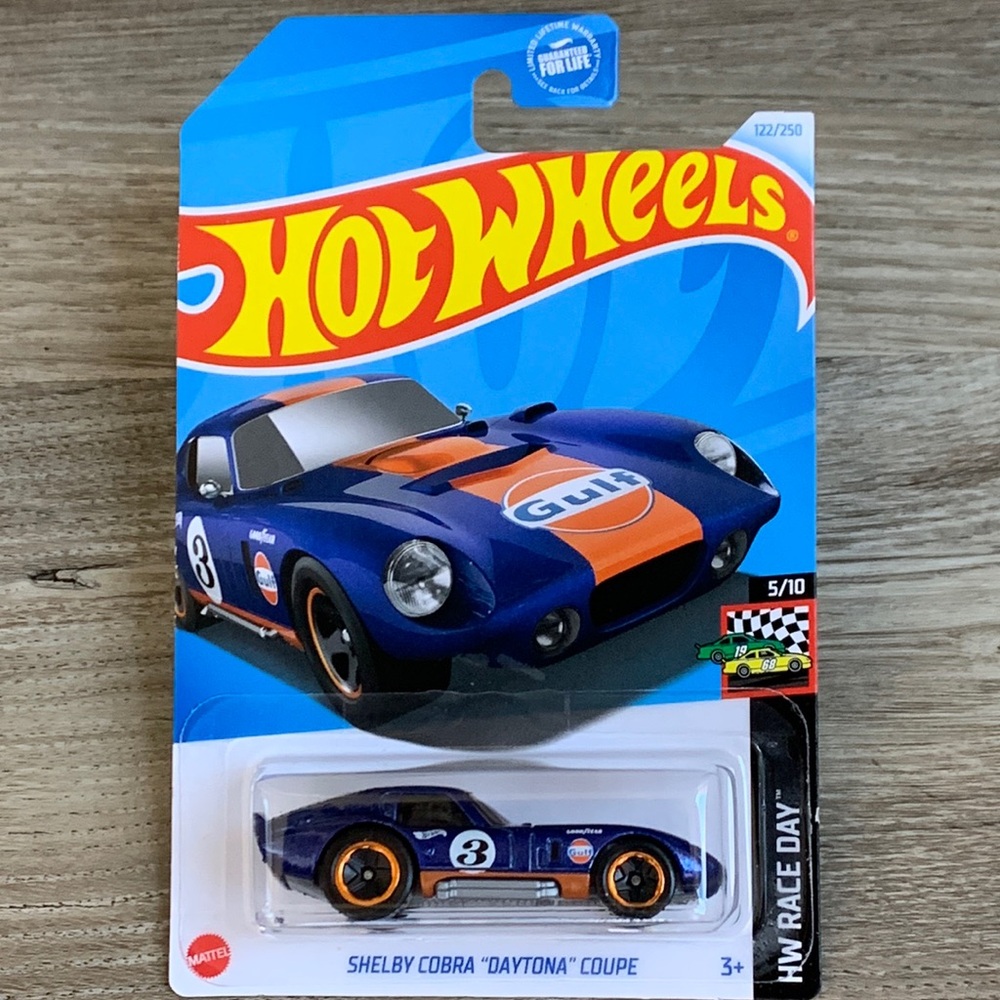 Hot Wheels Shelby Cobra Daytona Coupe Blue Race Car Gulf Hotwheels Racing New